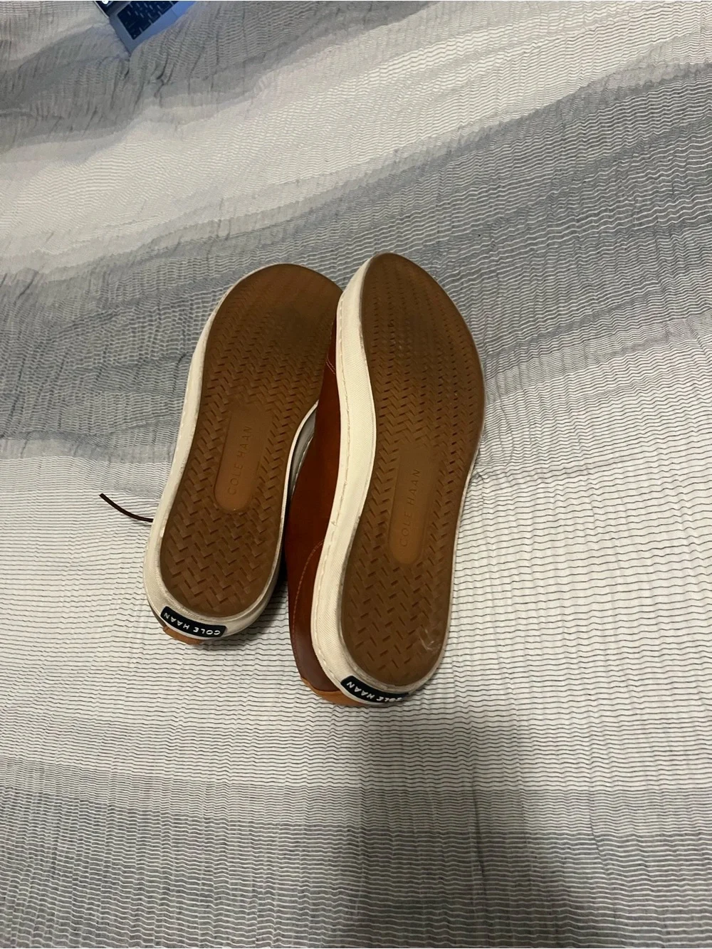 Cole Haan Tan Leather Low-Top Sneakers with White Sole